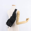 PRADA Waist bag Nylon Black Silver Auth hk4226-29