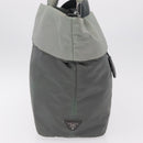 PRADA Reversible Hand Bag Nylon 2way Gray Silver Auth hk4227-4