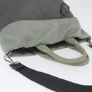 PRADA Reversible Hand Bag Nylon 2way Gray Silver Auth hk4227-6