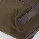 PRADA Tote Bag Nylon Green Gold Auth hk4229-16