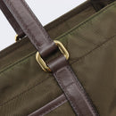 PRADA Tote Bag Nylon Green Gold Auth hk4229-19