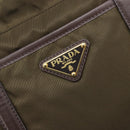 PRADA Tote Bag Nylon Green Gold Auth hk4229-20