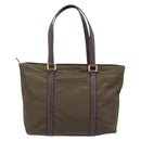 PRADA Tote Bag Nylon Green Gold Auth hk4229-2