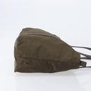 PRADA Tote Bag Nylon Green Gold Auth hk4229-3