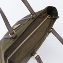 PRADA Tote Bag Nylon Green Gold Auth hk4229-6