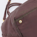 PRADA Tote Bag Nylon 2way Bordeaux Gold Auth hk4230-15