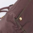 PRADA Tote Bag Nylon 2way Bordeaux Gold Auth hk4230-17