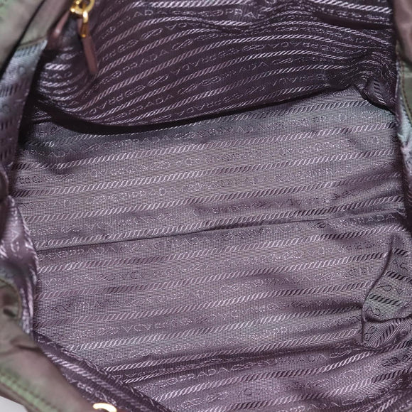 PRADA Tote Bag Nylon 2way Bordeaux Gold Auth hk4230