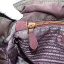 PRADA Tote Bag Nylon 2way Bordeaux Gold Auth hk4230-23