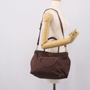 PRADA Tote Bag Nylon 2way Bordeaux Gold Auth hk4230-27