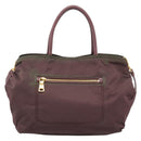 PRADA Tote Bag Nylon 2way Bordeaux Gold Auth hk4230-2