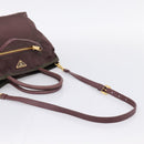 PRADA Tote Bag Nylon 2way Bordeaux Gold Auth hk4230-9