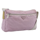 PRADA Shoulder Bag Nylon Pink Silver Auth hk4231-1
