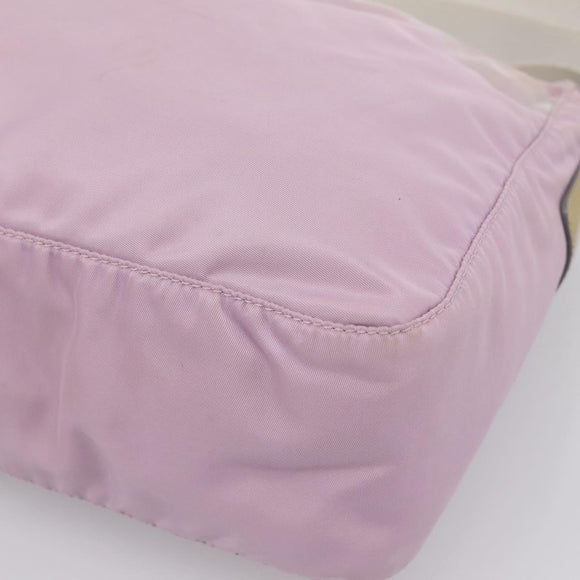 PRADA Shoulder Bag Nylon Pink Silver Auth hk4231