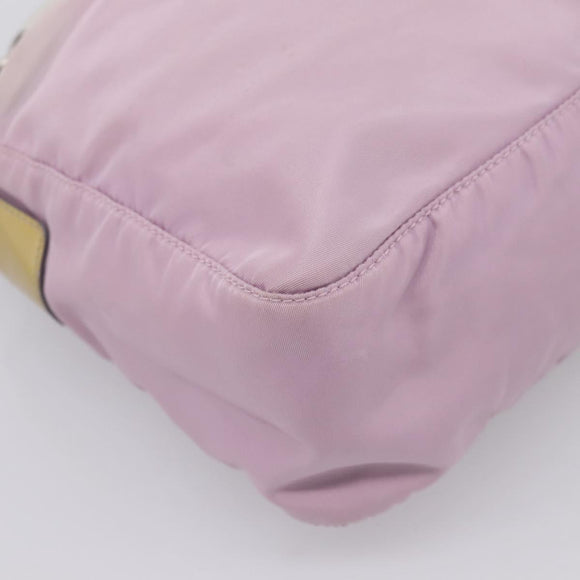 PRADA Shoulder Bag Nylon Pink Silver Auth hk4231