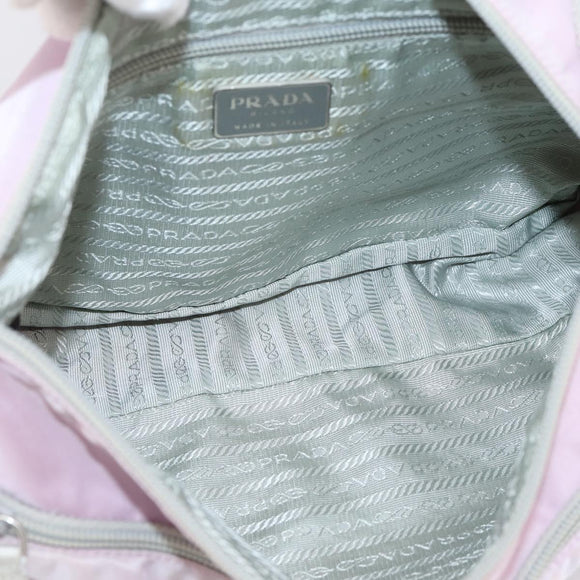 PRADA Shoulder Bag Nylon Pink Silver Auth hk4231
