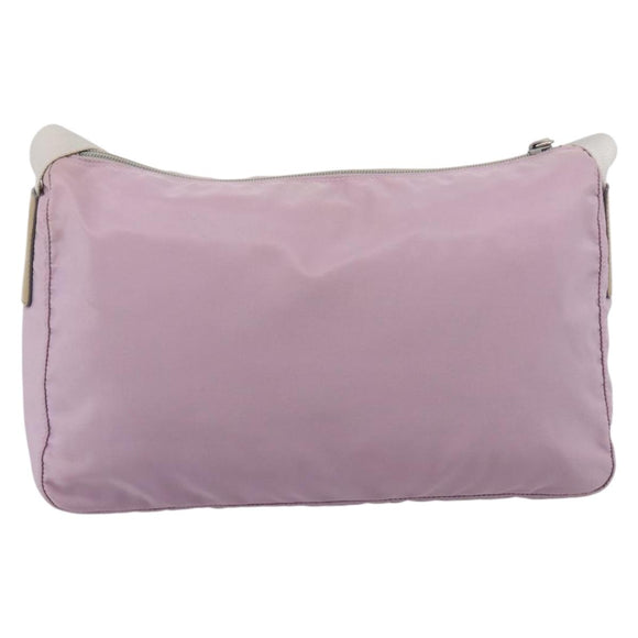 PRADA Shoulder Bag Nylon Pink Silver Auth hk4231