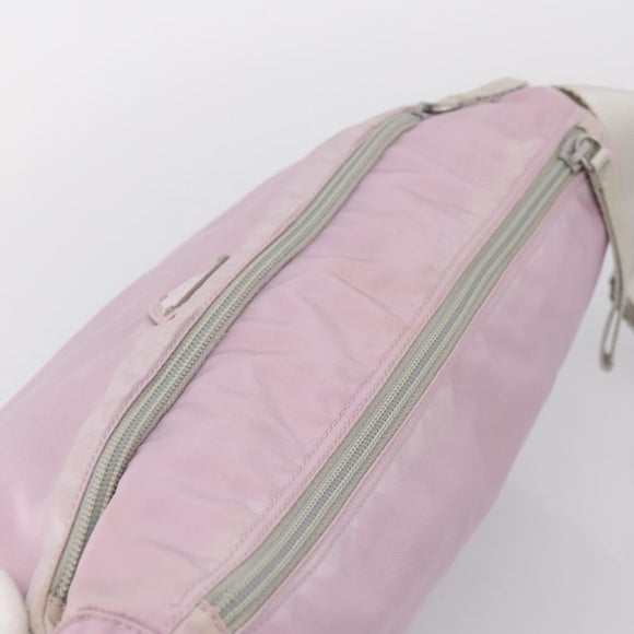 PRADA Shoulder Bag Nylon Pink Silver Auth hk4231