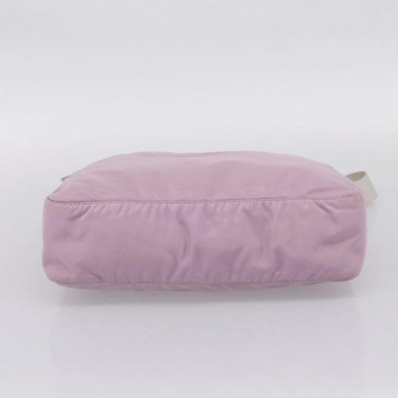 PRADA Shoulder Bag Nylon Pink Silver Auth hk4231