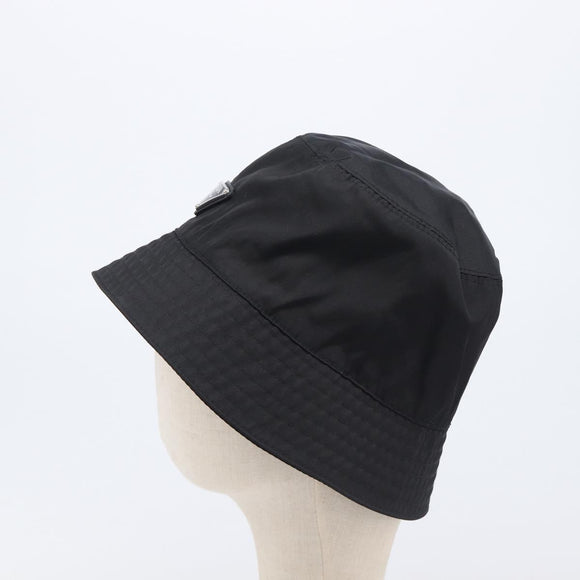 PRADA Bucket Hat Nylon L Black Auth hk4232V
