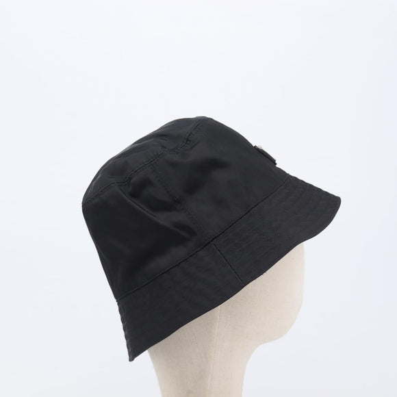 PRADA Bucket Hat Nylon L Black Auth hk4232V