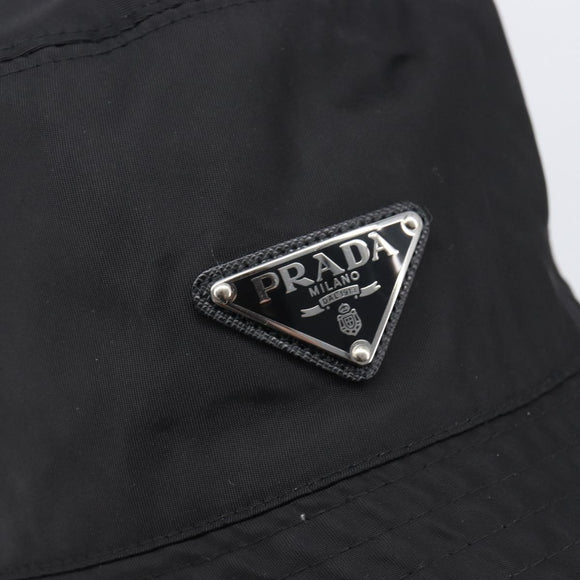 PRADA Bucket Hat Nylon L Black Auth hk4232V