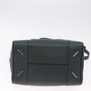LOEWE Amazona 75 Hand Bag Leather 2way Green Silver Auth hk4235V-11