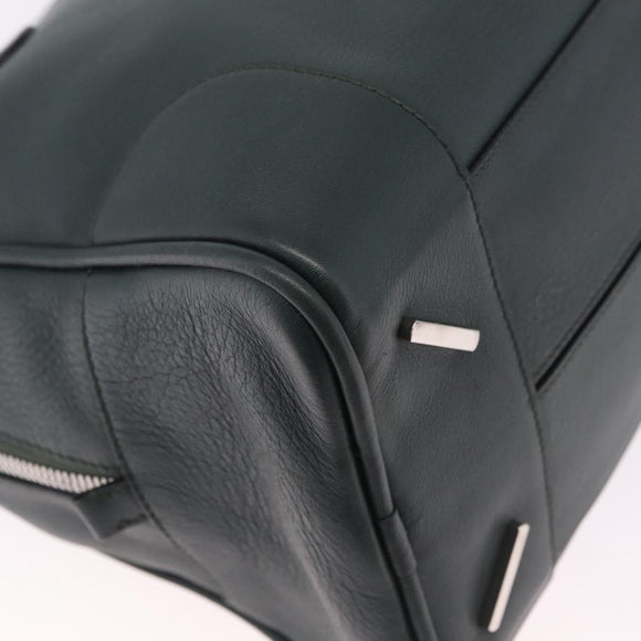 LOEWE Amazona 75 Hand Bag Leather 2way Green Silver Auth hk4235V