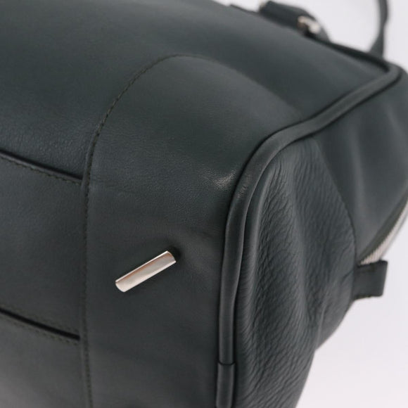 LOEWE Amazona 75 Hand Bag Leather 2way Green Silver Auth hk4235V