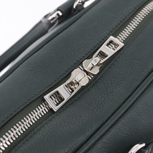 LOEWE Amazona 75 Hand Bag Leather 2way Green Silver Auth hk4235V