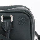 LOEWE Amazona 75 Hand Bag Leather 2way Green Silver Auth hk4235V-17