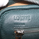 LOEWE Amazona 75 Hand Bag Leather 2way Green Silver Auth hk4235V-18