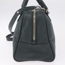 LOEWE Amazona 75 Hand Bag Leather 2way Green Silver Auth hk4235V-4