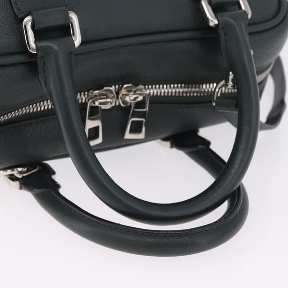 LOEWE Amazona 75 Hand Bag Leather 2way Green Silver Auth hk4235V