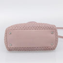 Miu Miu Matelasse Hand Bag Leather 2way Pink Silver Auth hk4236-14