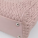 Miu Miu Matelasse Hand Bag Leather 2way Pink Silver Auth hk4236-17