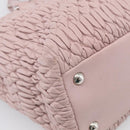 Miu Miu Matelasse Hand Bag Leather 2way Pink Silver Auth hk4236-18