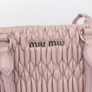 Miu Miu Matelasse Hand Bag Leather 2way Pink Silver Auth hk4236-19