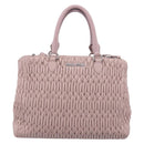 Miu Miu Matelasse Hand Bag Leather 2way Pink Silver Auth hk4236-2