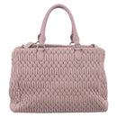 Miu Miu Matelasse Hand Bag Leather 2way Pink Silver Auth hk4236-3