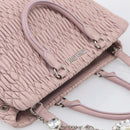 Miu Miu Matelasse Hand Bag Leather 2way Pink Silver Auth hk4236-6
