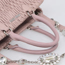 Miu Miu Matelasse Hand Bag Leather 2way Pink Silver Auth hk4236-7