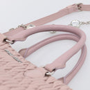 Miu Miu Matelasse Hand Bag Leather 2way Pink Silver Auth hk4236-8