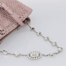Miu Miu Matelasse Hand Bag Leather 2way Pink Silver Auth hk4236-9