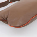 LOEWE Shoulder Bag Leather Brown Silver Auth hk4237A-13