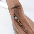 LOEWE Shoulder Bag Leather Brown Silver Auth hk4237A-15