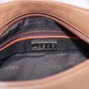 LOEWE Shoulder Bag Leather Brown Silver Auth hk4237A-16