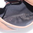 LOEWE Shoulder Bag Leather Brown Silver Auth hk4237A-17