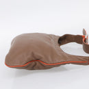 LOEWE Shoulder Bag Leather Brown Silver Auth hk4237A-5