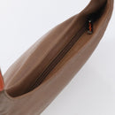 LOEWE Shoulder Bag Leather Brown Silver Auth hk4237A-6